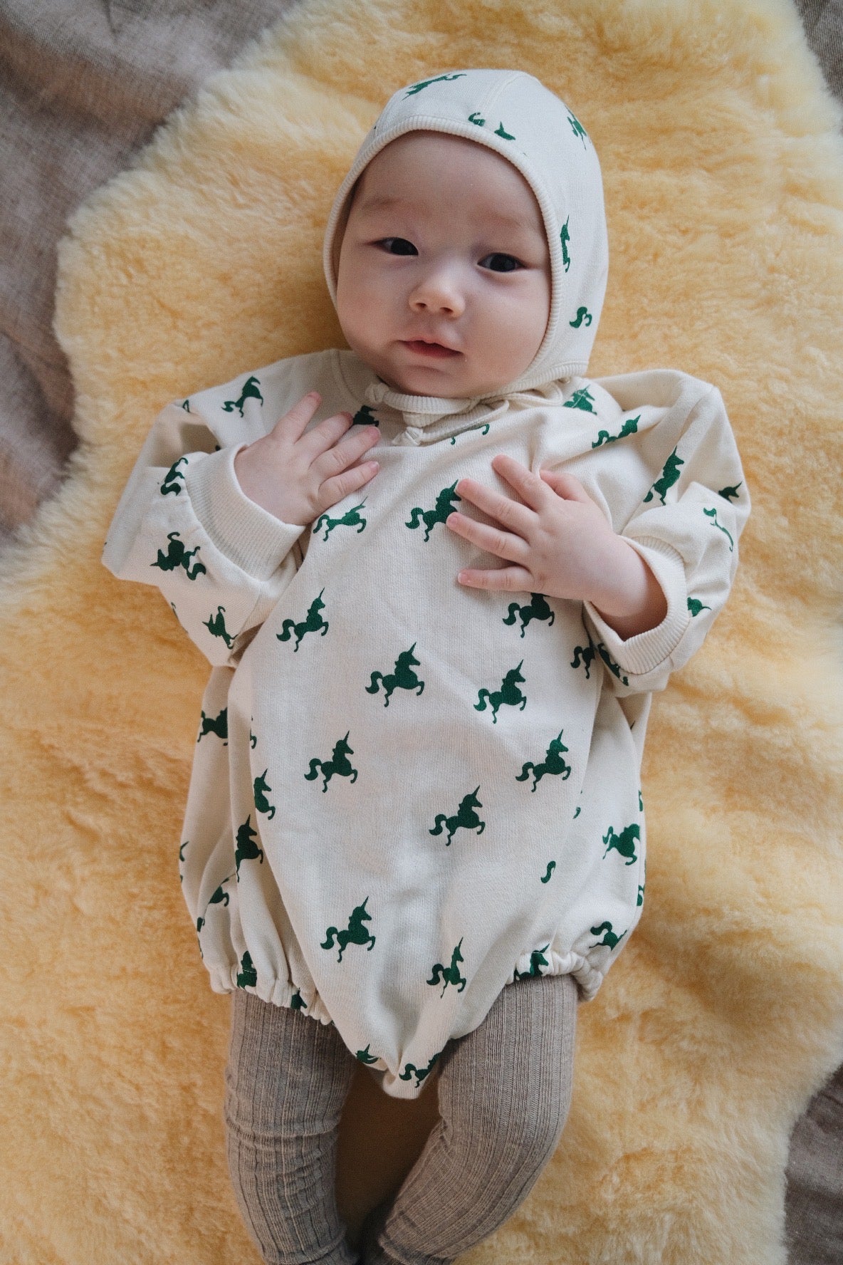 GREEN UNICORN OVERSIZED BODYSUIT