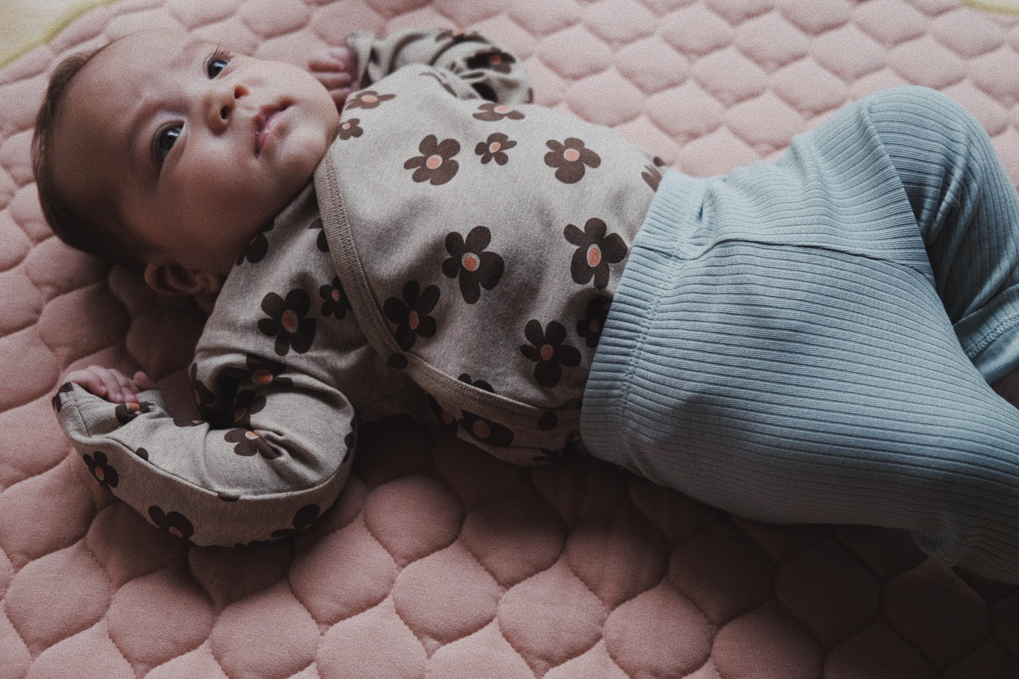 CHOCOLATE FLOWER WRAP BODYSUIT