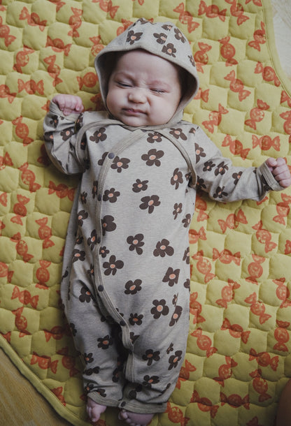 CHOCOLATE FLOWER COVERALL