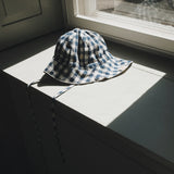 BLUE GINGHAM CHECK SUN HAT