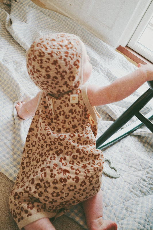 CHUNKY LEOPARD SLEEVELESS ROMPER