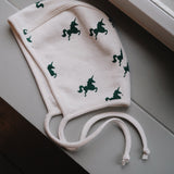 GREEN UNICORN BONNET