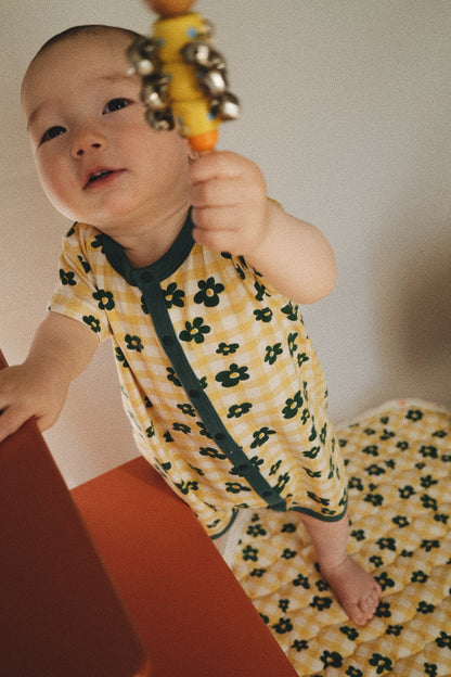 FLOWER CHECK ROMPER