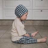 BLUE GINGHAM CHECK BONNET