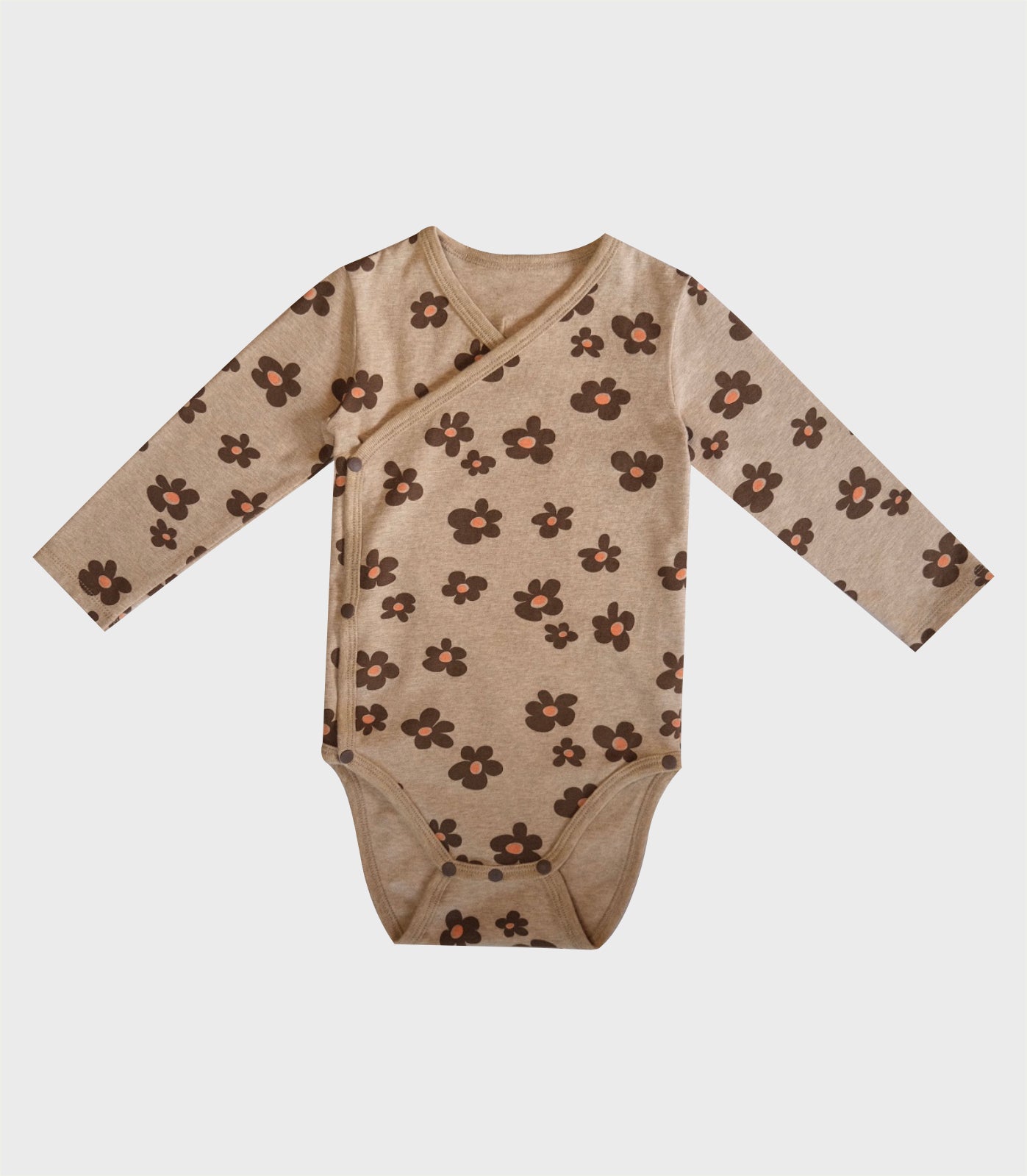 CHOCOLATE FLOWER WRAP BODYSUIT