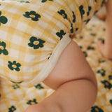 FLOWER CHECK SLEEVELESS BODYSUIT