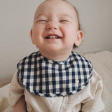 BLUE GINGHAM CHECK BIB