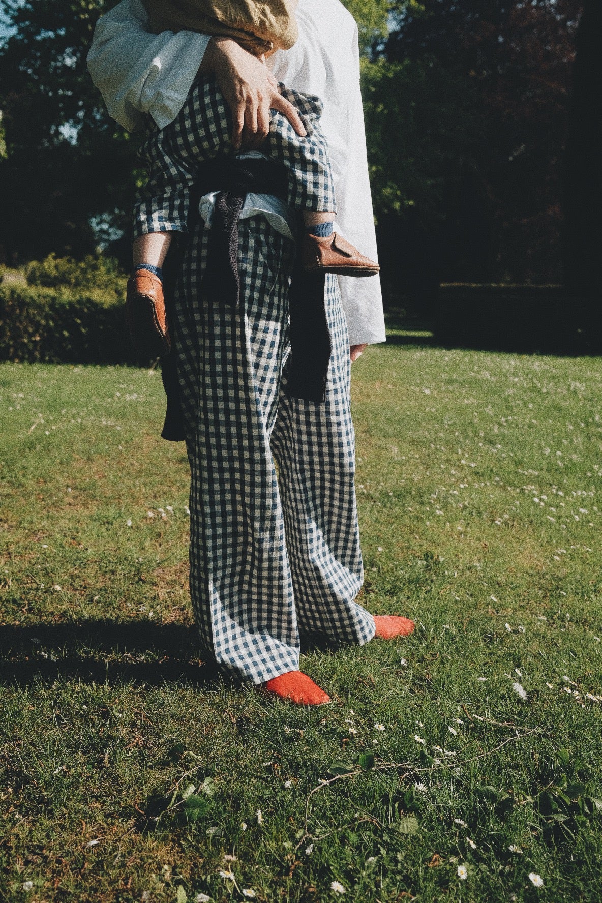 BLUE GINGHAM CHECK MAMA PANTS
