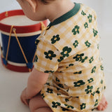FLOWER CHECK T-SHIRT
