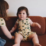 FLOWER CHECK SLEEVELESS BODYSUIT