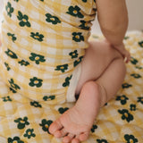 FLOWER CHECK SLEEVELESS BODYSUIT