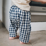 BLUE GINGHAM CHECK PANTS
