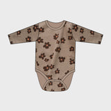 CHOCOLATE FLOWER LONG SLEEVE BODYSUIT