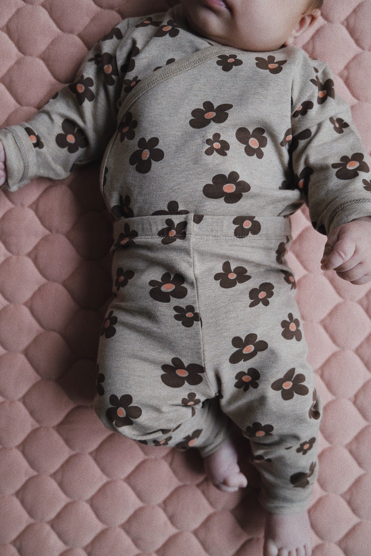 CHOCOLATE FLOWER WRAP BODYSUIT