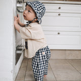 BLUE GINGHAM CHECK PANTS