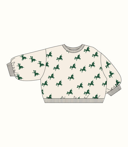 GREEN UNICORN OVERSIZED SWEATSHIRT