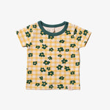 FLOWER CHECK T-SHIRT