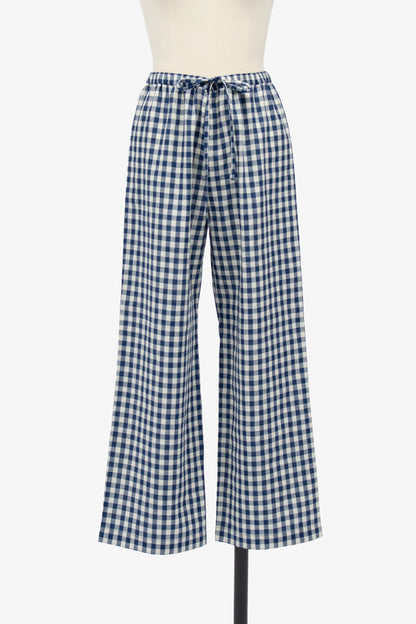 BLUE GINGHAM CHECK MAMA PANTS