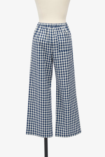 BLUE GINGHAM CHECK MAMA PANTS