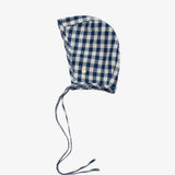 BLUE GINGHAM CHECK BONNET