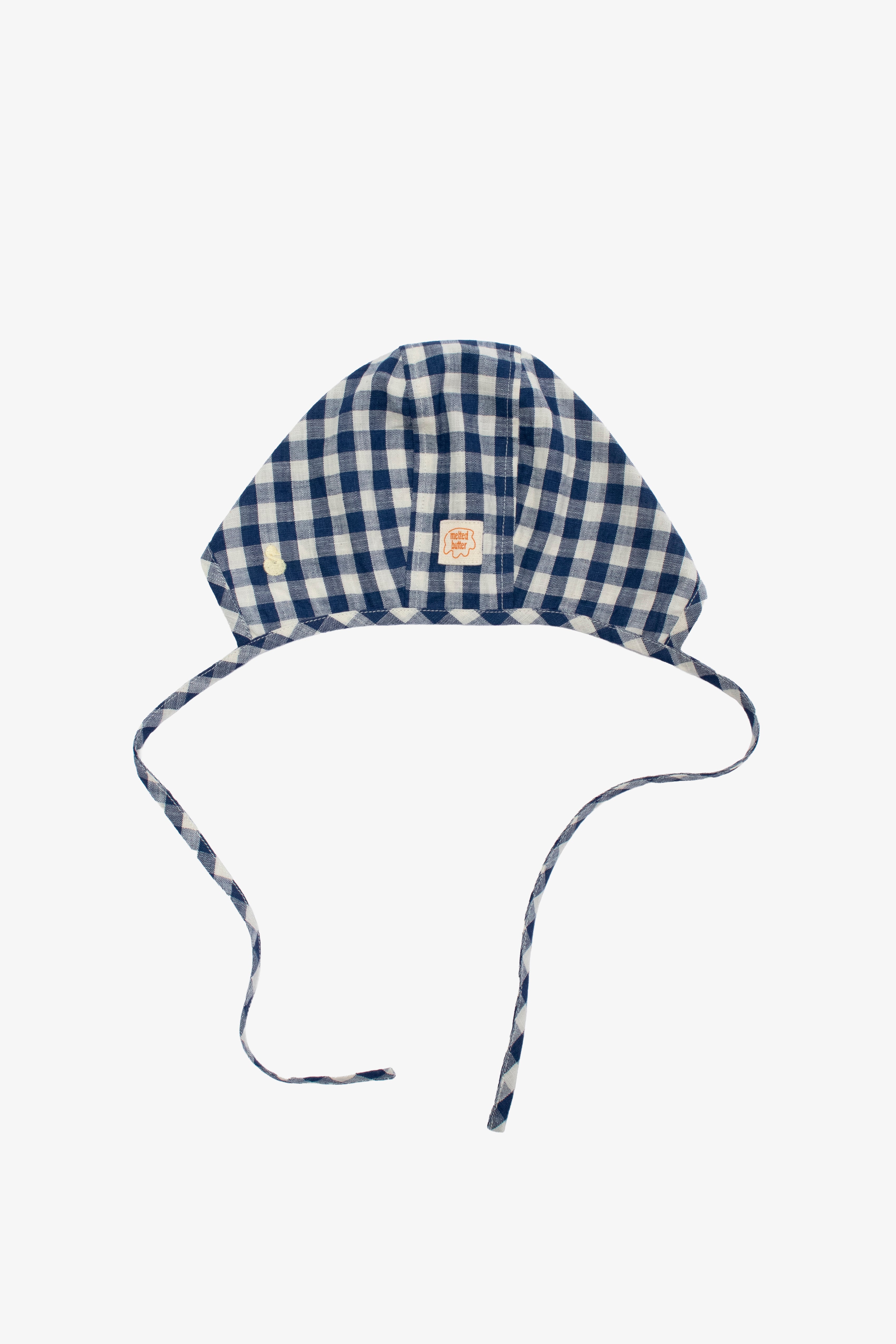 BLUE GINGHAM CHECK BONNET