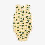 FLOWER CHECK SLEEVELESS BODYSUIT