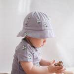 LILY OF THE VALLEY SUN HAT Ivory Purple リリー オブ ザ バレー サンハット アイボリー パープル 着用イメージ 2
