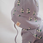 LILY OF THE VALLEY SUN HAT Ivory Purple リリー オブ ザ バレー サンハット アイボリー パープル 着用イメージ 4

