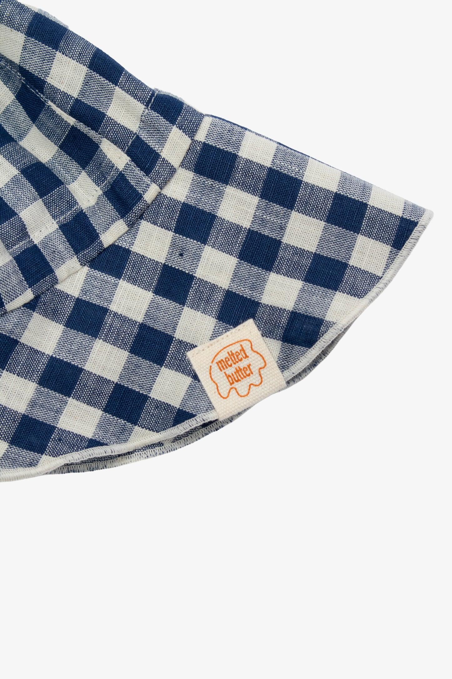 BLUE GINGHAM CHECK SUN HAT