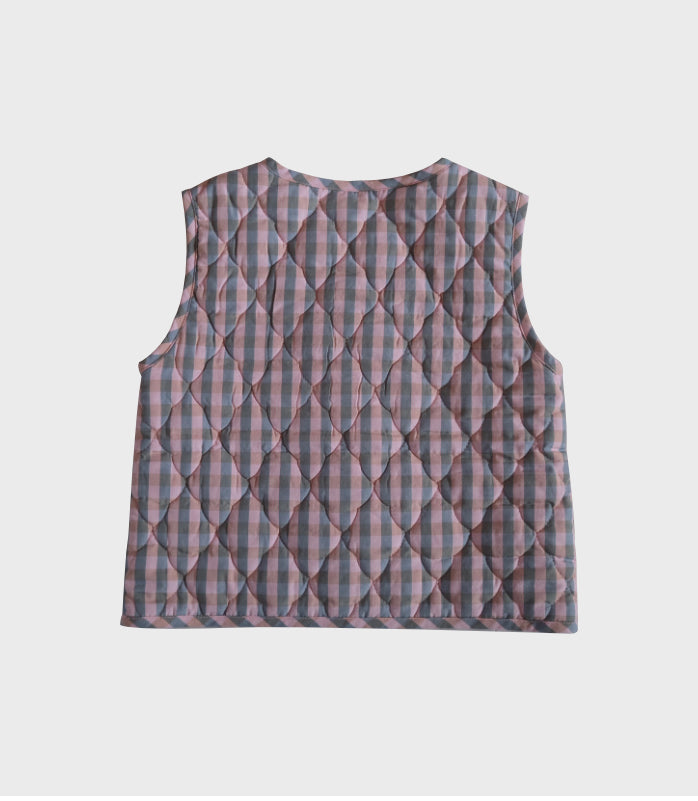 CHECK QUILT VEST