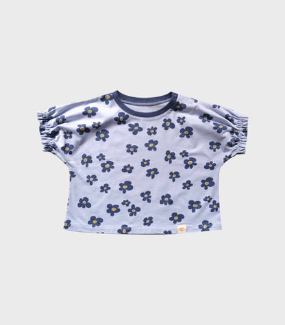 FLOWER OCEAN PUFF SLEEVE T-SHIRT