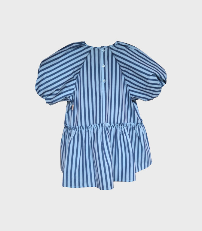 STRIPE BALLON SLEEVE DRESS